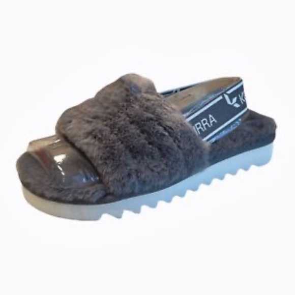 Koolaburra by UGG Kids Fuzz'n Slide Sandals Gray Toddler Girls Size 13 - Picture 9 of 9